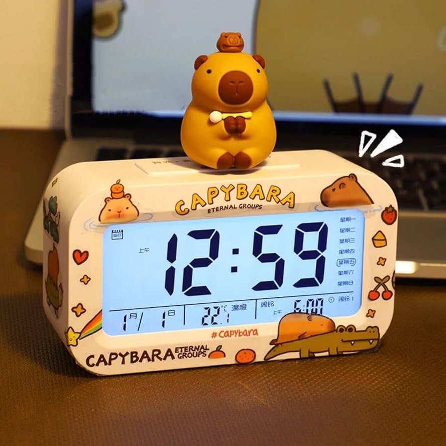 【かんちゃん専用AB】 カピバラのカートゥーンBluetooth電子目覚まし時計 かんちゃん専用AB】 カピバラのカートゥーンBluetooth電子